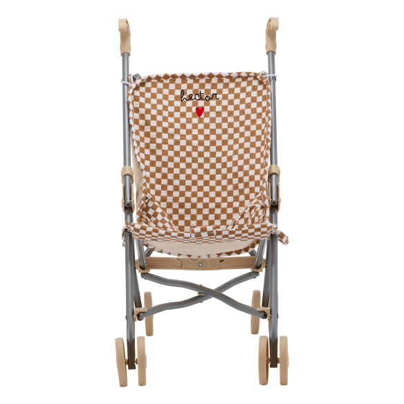 poussette gaze de coton damier personnalisable
