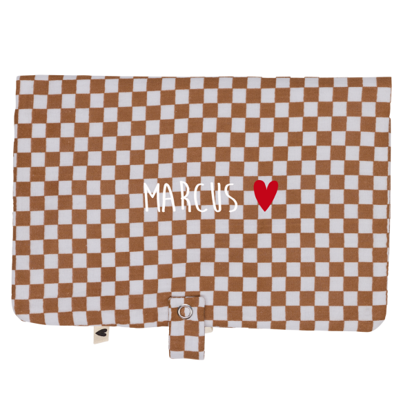 ranche couche gaze de coton damier personnalisable
