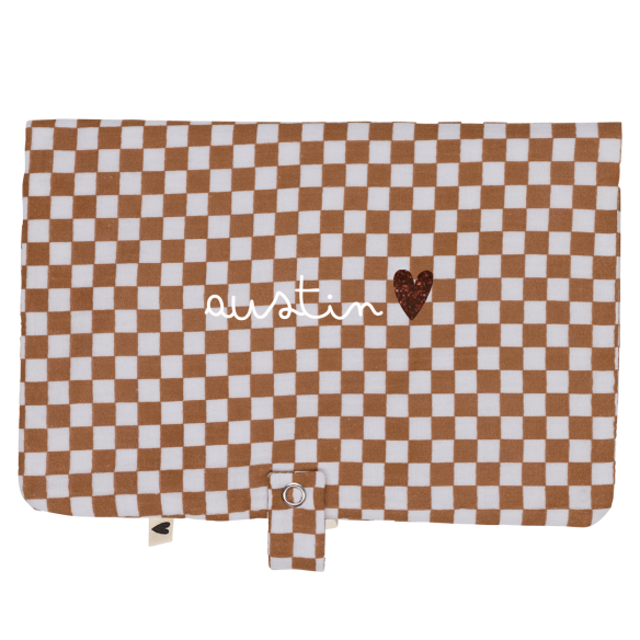 ranche couche gaze de coton damier personnalisable