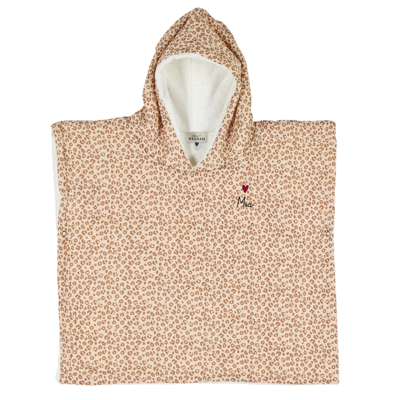 poncho gaze de coton léopard personnalisable