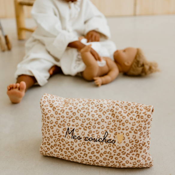 ranche couche gaze de coton léopard personnalisable