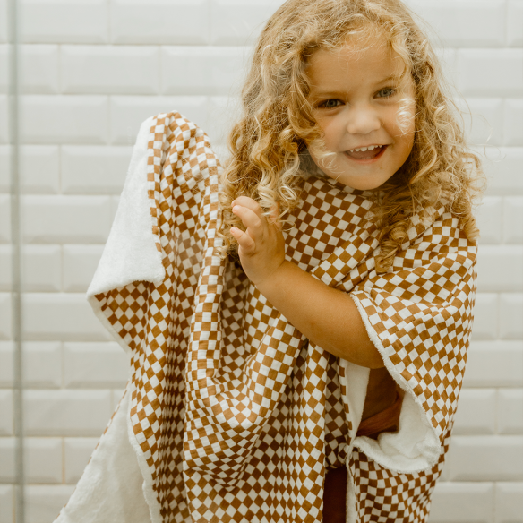 poncho gaze de coton damier personnalisable