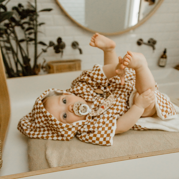 poncho gaze de coton damier personnalisable