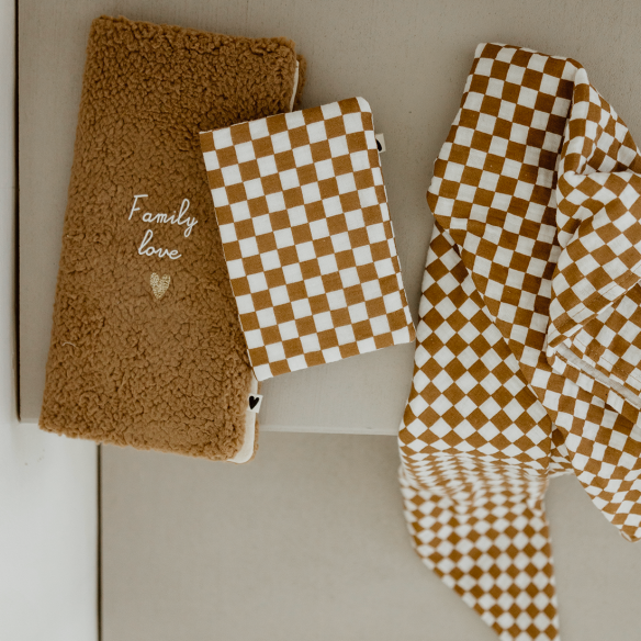 passeport gaze de coton damier