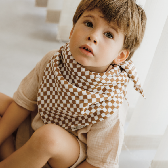 lange gaze de coton damier personnalisable