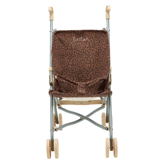 poussette en gaze de coton léopard marron personnalisable