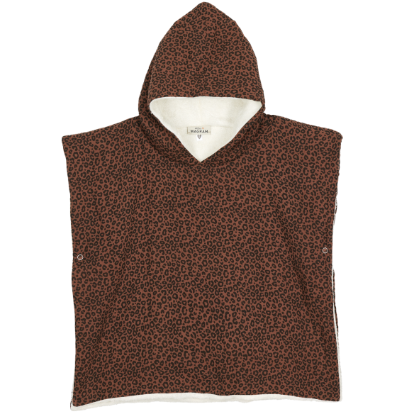 poncho gaze de coton léopard marron personnalisable poncho gaze de coton léopard marron personnalisable