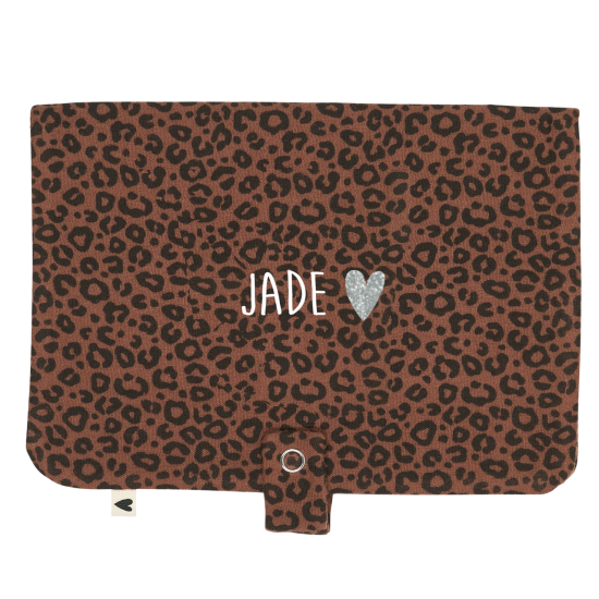 ranche couche gaze de coton léopard marron personnalisable