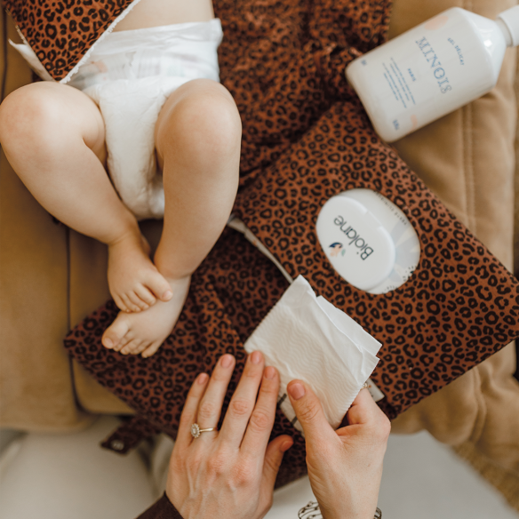 ranche couche gaze de coton léopard marron personnalisable