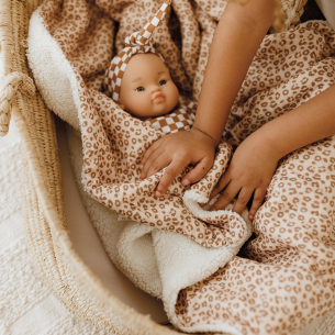 couverture pilou léopard personnalisable