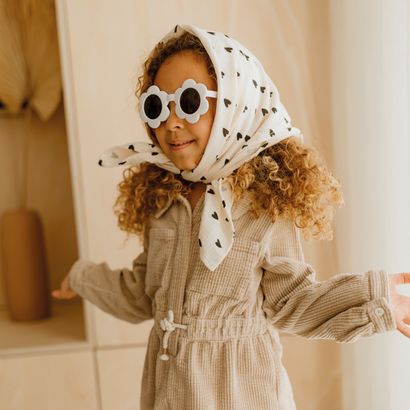foulard gaze de coton coeur écru