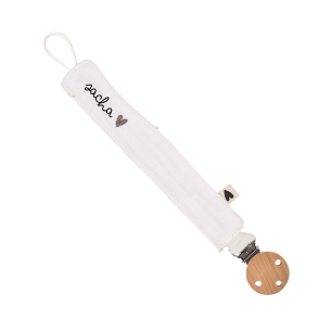 attache tétine gaze de coton écru