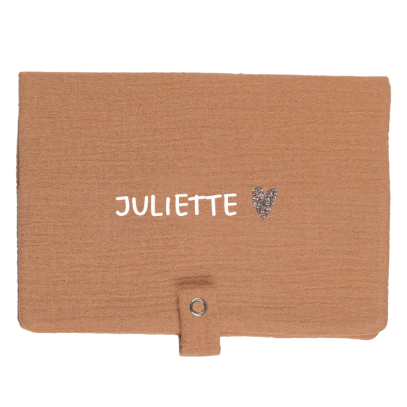 Range couche en gaze de coton camel