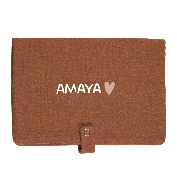 Range couche en gaze de coton caramel