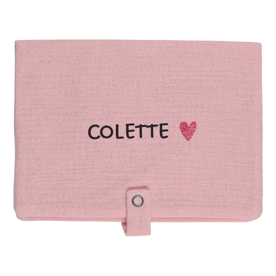 Range couche en gaze de coton rose personnalisable
