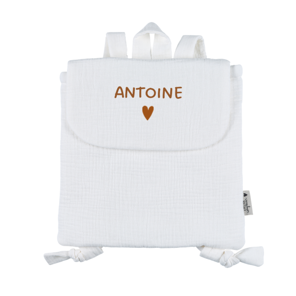 sac à dos gaze ecru personnalisable