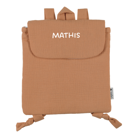 sac à dos enfant gaze de coton camel