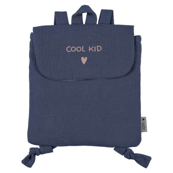 sac à dos gaze bleu jean personnalisé gaze de coton