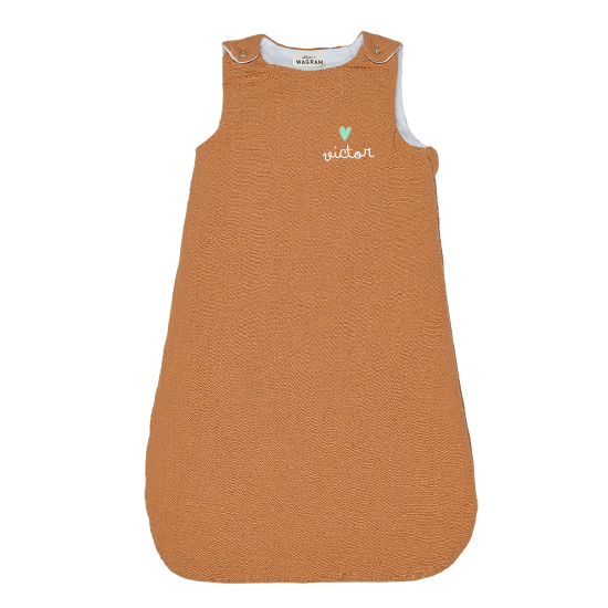 gigoteuse gaze de coton camel personnalisé