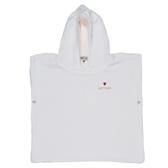 poncho gaze de coton ecru personnalisable poncho gaze de coton ecru personnalisable
