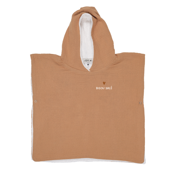 poncho gaze de coton camel