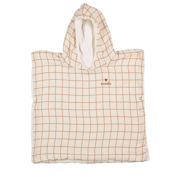 poncho gaze de coton grands carreaux