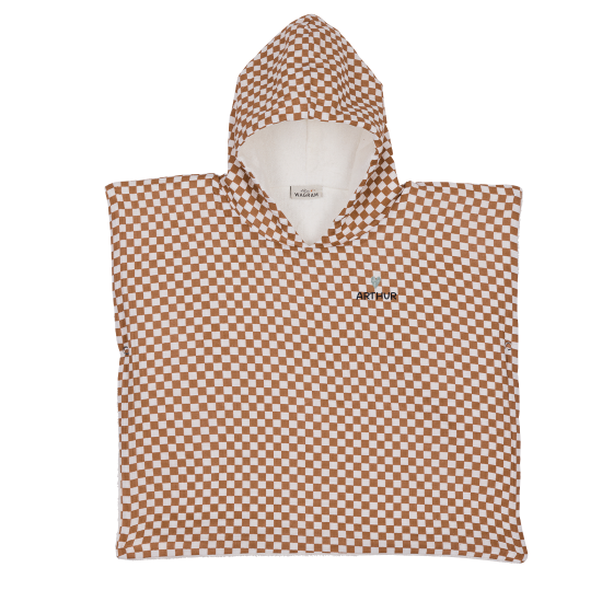 poncho gaze de coton damier personnalisable