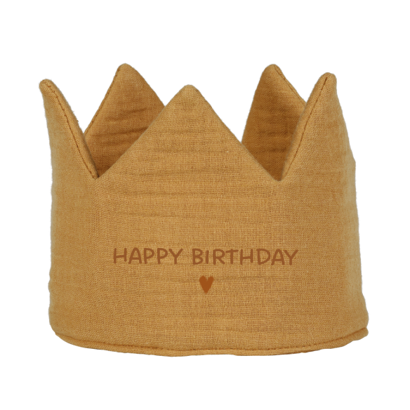 couronne gaze de coton camel à personnaliser - cadeau anniversaire