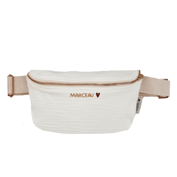 sac banane enfant gaze de coton écru