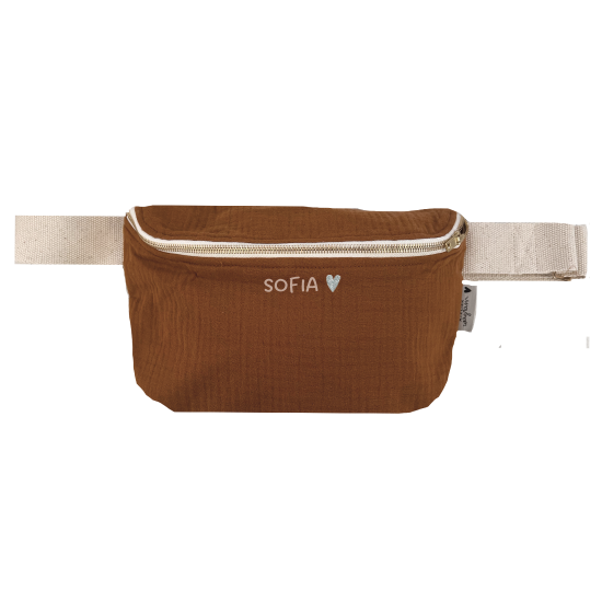 Sac banane enfant gaze de coton caramel