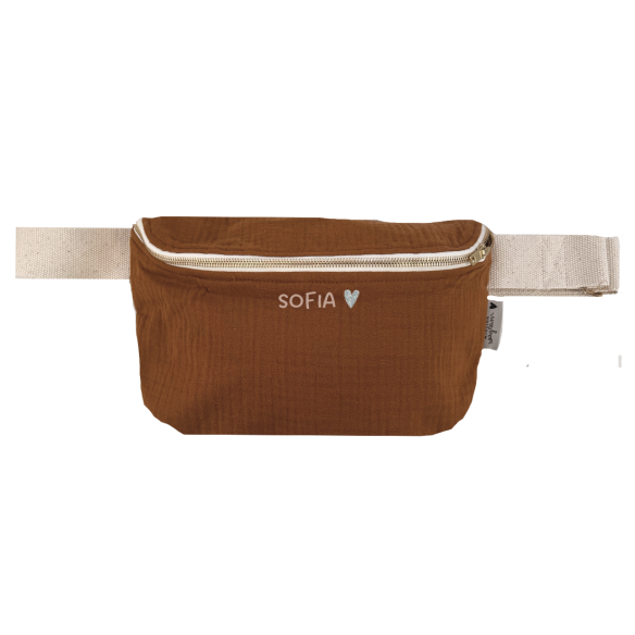 Sac banane enfant gaze de coton caramel