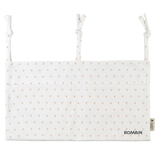 range doudou poche de rangement gaze coeurs