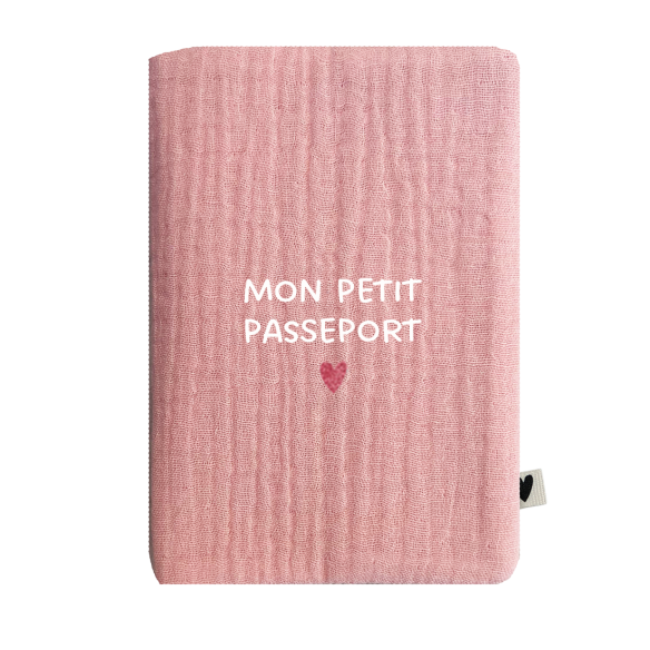 porte protège passeport gaze rose