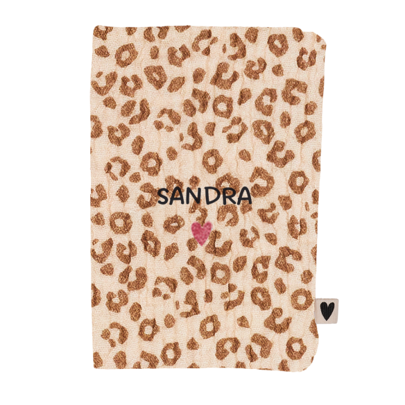 Protège passeport gaze léopard personnalisable