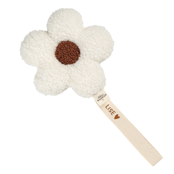 attache tétine fleur moumoute sherpa