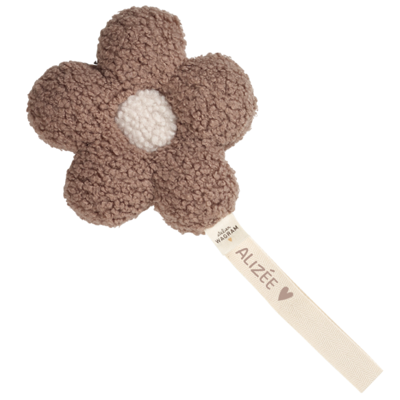 attache tétine fleur moumoute sherpa