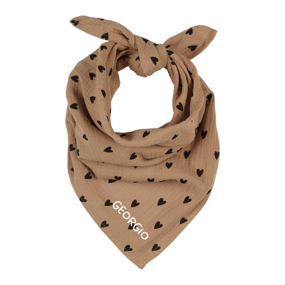 foulard gaze de coton coeur beige