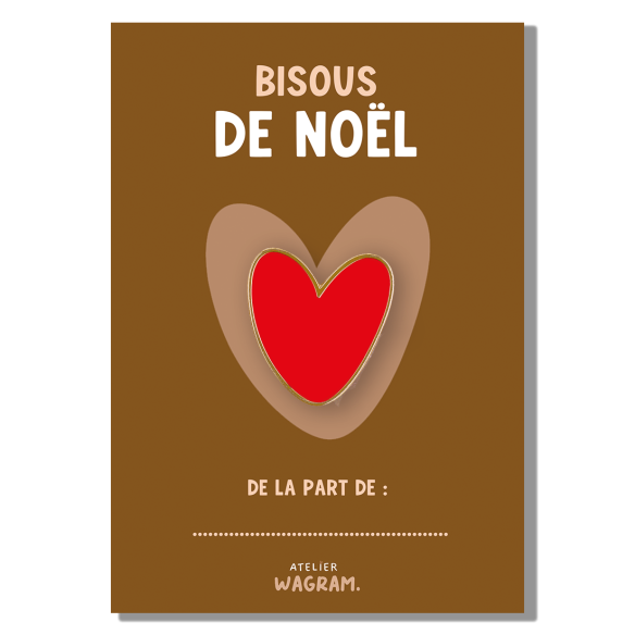 Pins carte bisous de Noël marron