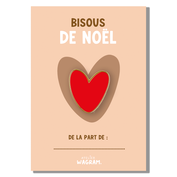 Pins carte bisous de Noël beige