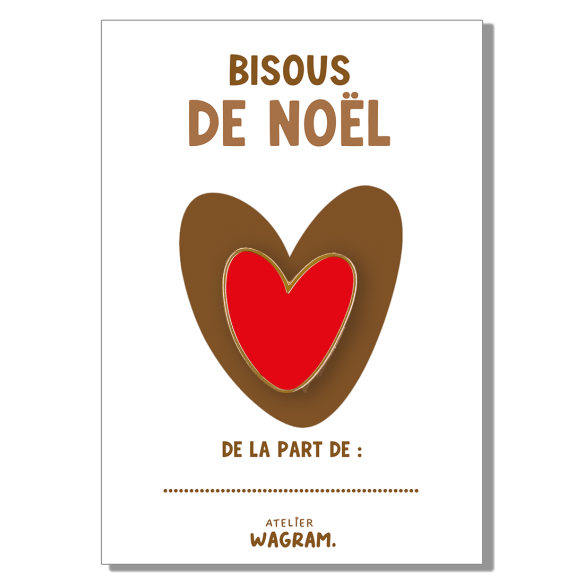 Pins carte bisous de Noël blanche