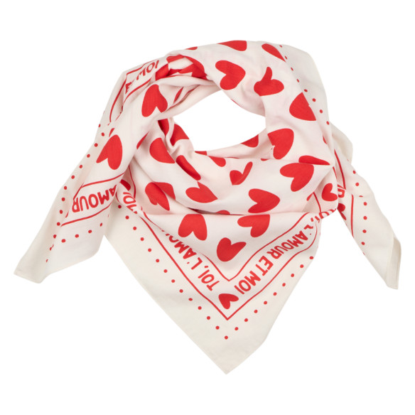 Foulard coeurs 55cm