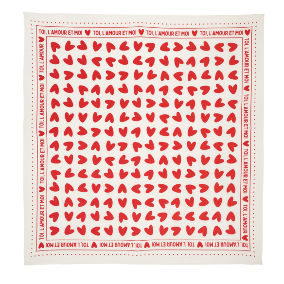 Foulard coeurs 100cm