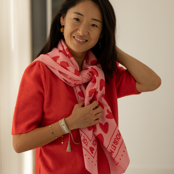 Foulard coeurs 55cm