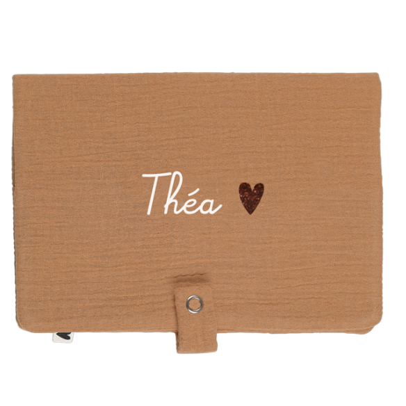 Range couche en gaze de coton camel