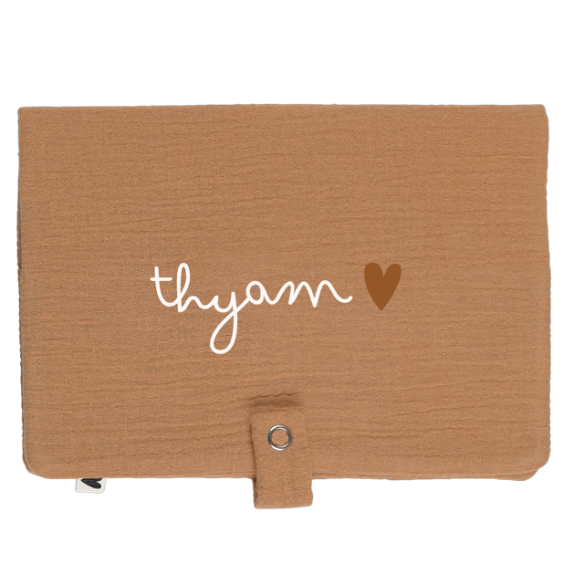 Range couche en gaze de coton camel