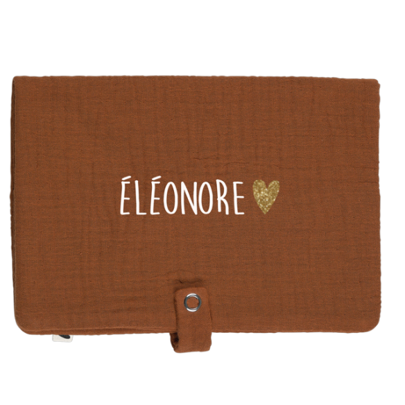 Range couche en gaze de coton camel