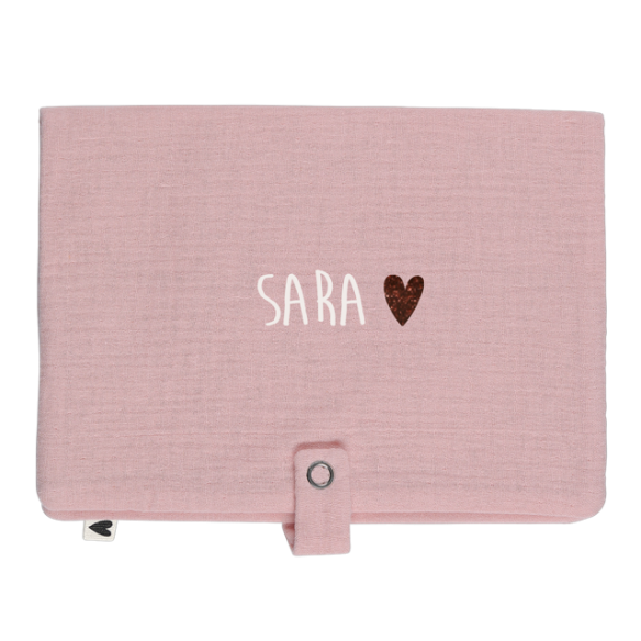 Range couche en gaze de coton rose personnalisable
