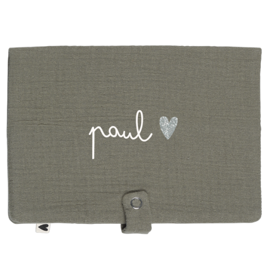 Range couche en gaze de coton vert olive