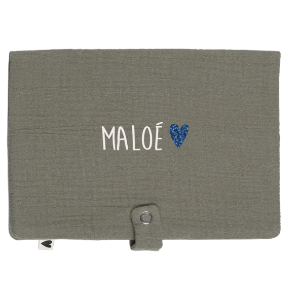 Range couche en gaze de coton vert olive