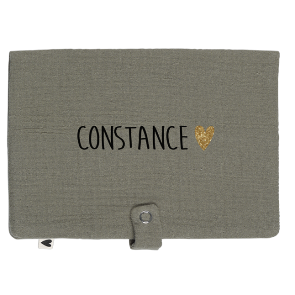 Range couche en gaze de coton vert olive